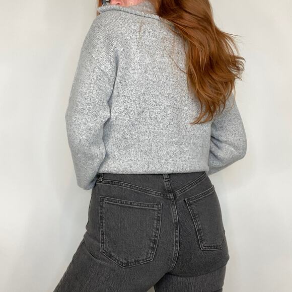 Love by Design EUC Large Gray Half ZIP Chunky Knit Sweater - Picture 4 of 10